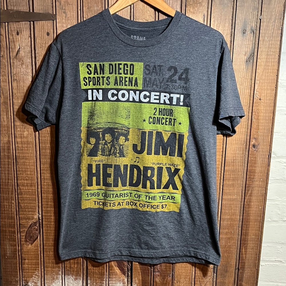 Gray Jimi Hendrix Concert T-Shirt